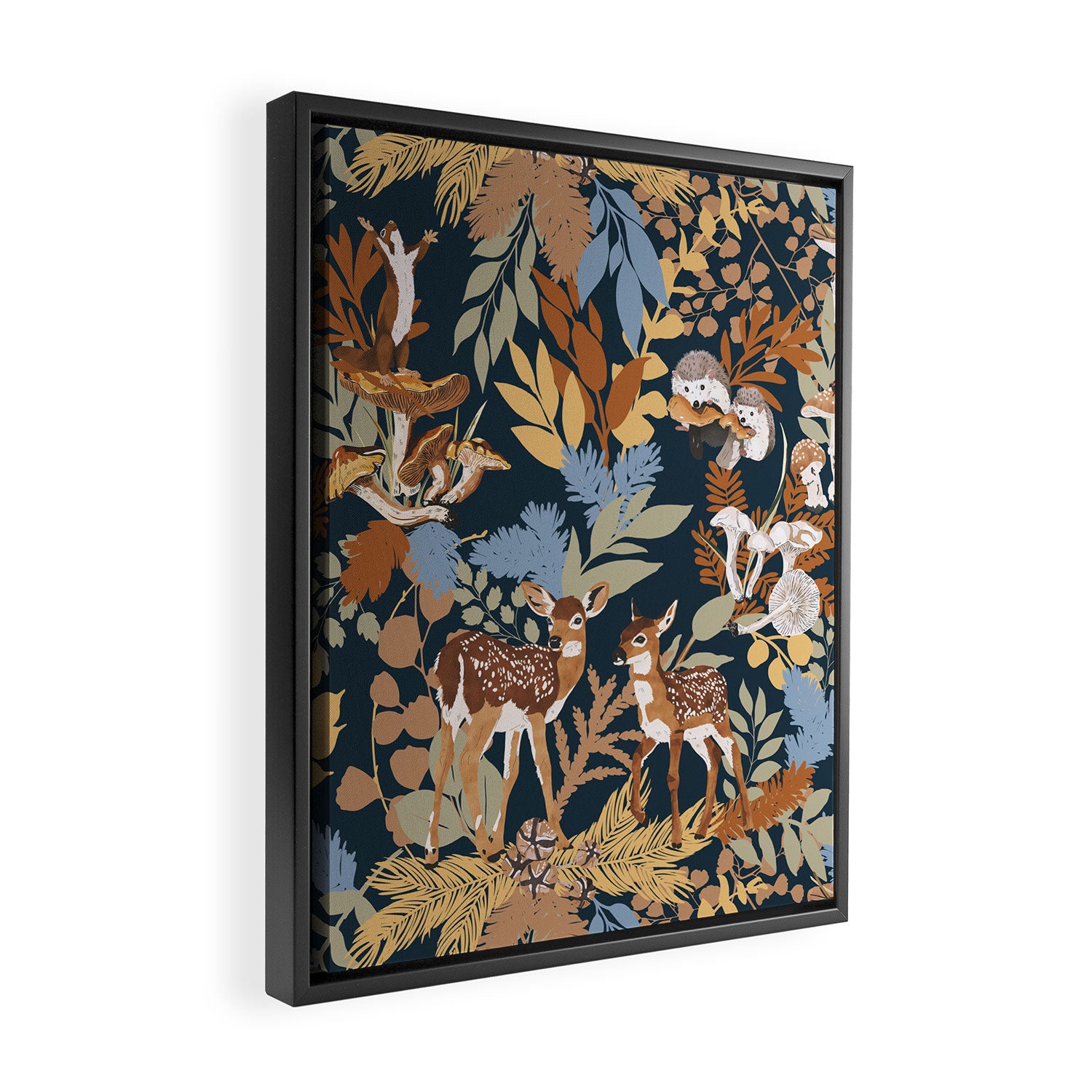 Colorful Dark Forest Animals B Framed Canvas Print Gallery Image 2