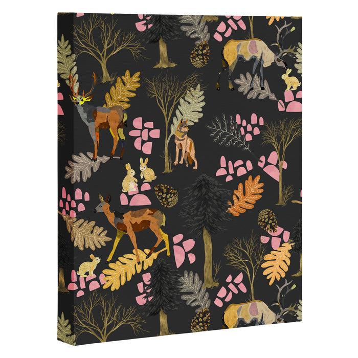 Colorful forest animals F Canvas Print Gallery Image 1