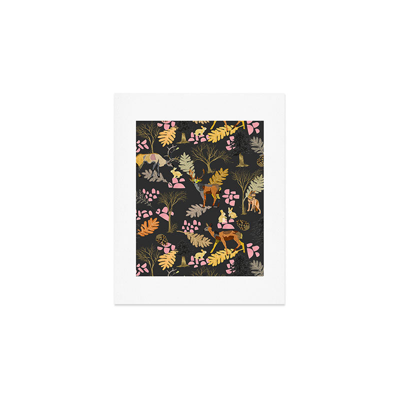 Colorful forest animals F Art Print Gallery Image 1