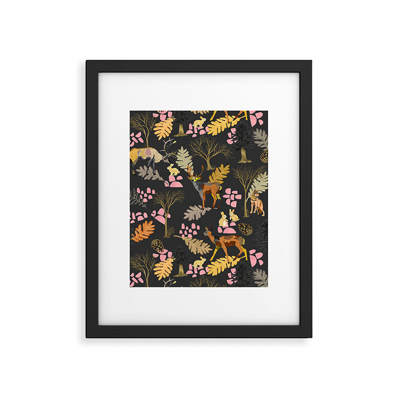 Colorful forest animals F Framed Art Print Gallery Image 6