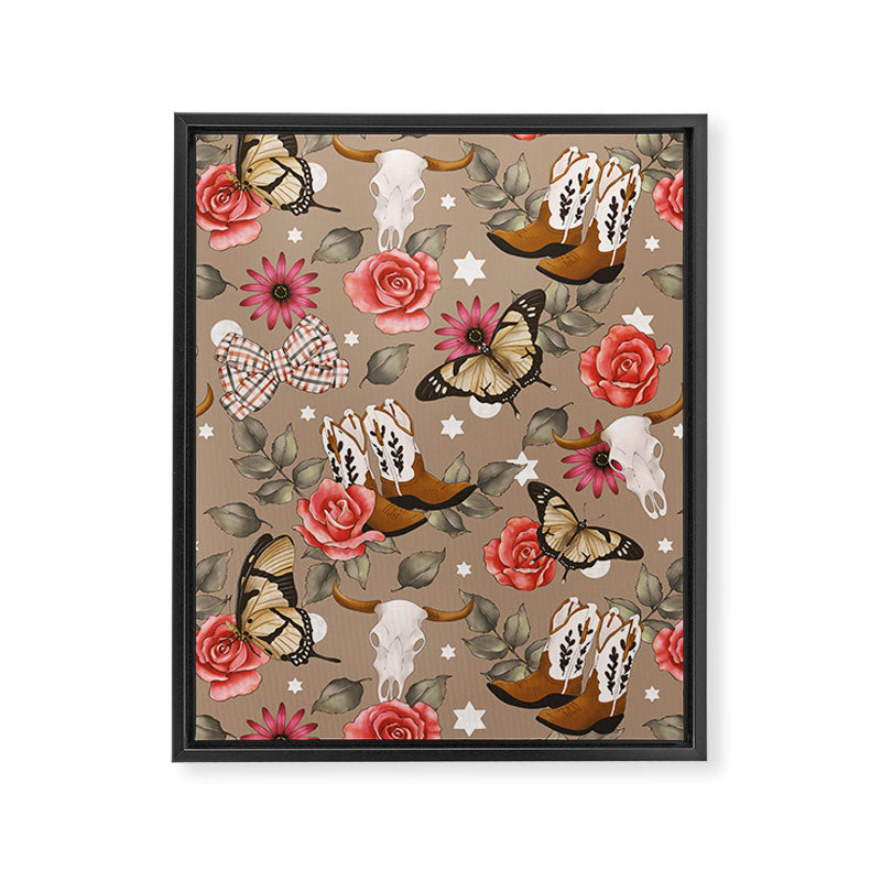 Cowboy Spirit Blooms Framed Canvas Print Gallery Image 8