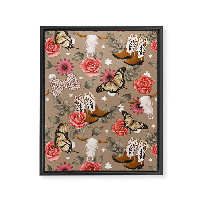 Cowboy Spirit Blooms Framed Canvas Print Gallery Image 1