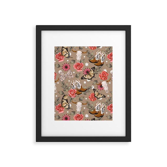 Cowboy Spirit Blooms Framed Art Print Gallery Image 1