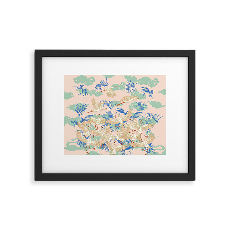 Cranes dance Framed Art Print Gallery Image 5