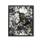 Dark abstract bloom over golden lines Framed Canvas Print Gallery Image 8
