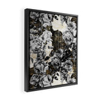 Dark abstract bloom over golden lines Framed Canvas Print Gallery Image 2