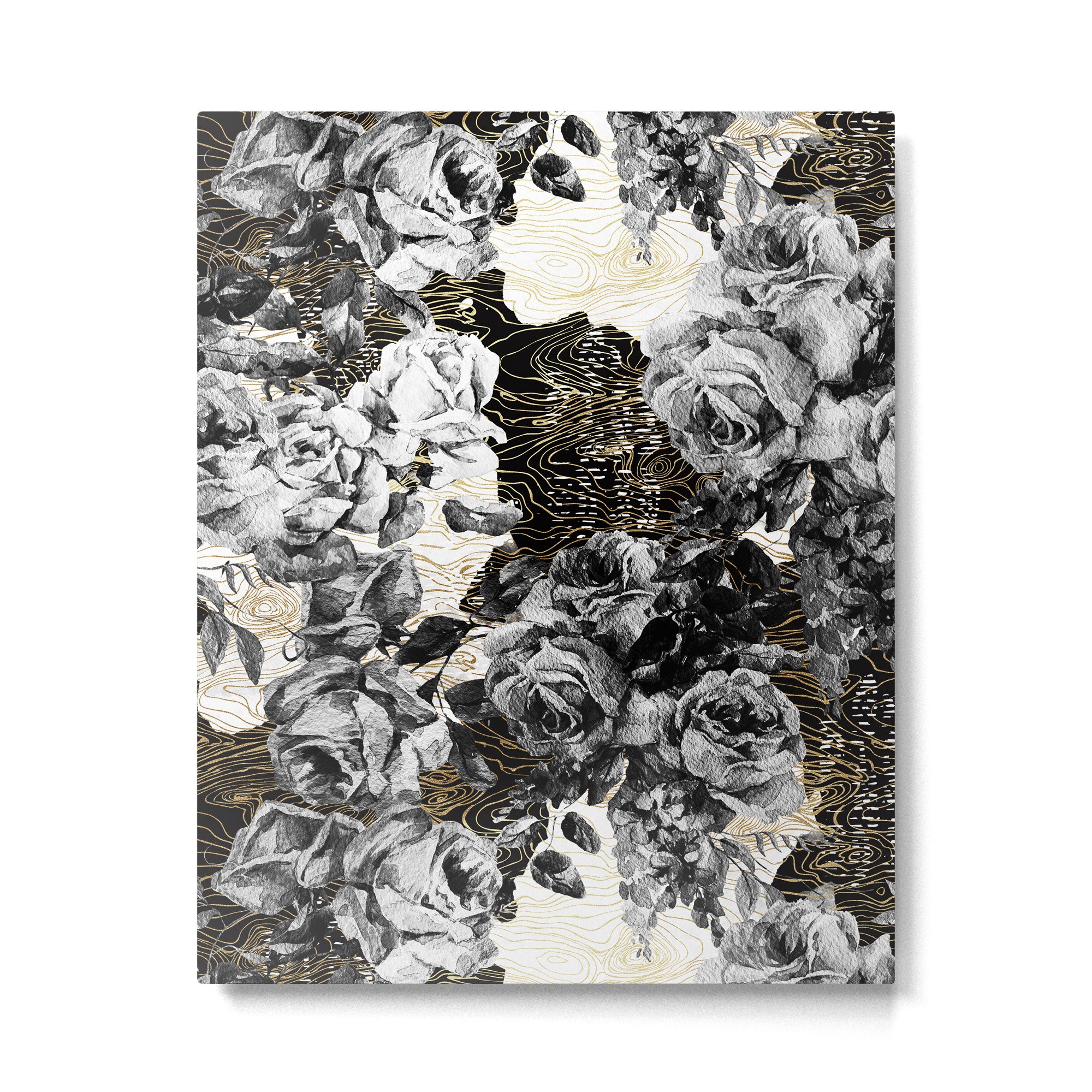 Dark abstract bloom over golden lines Metal Print Gallery Image 6