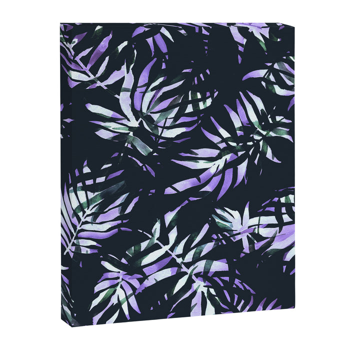 Dark abstract tropical leaves D1 Canvas Print Gallery Image 1