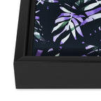 Dark abstract tropical leaves D1 Framed Canvas Print Gallery Image 3