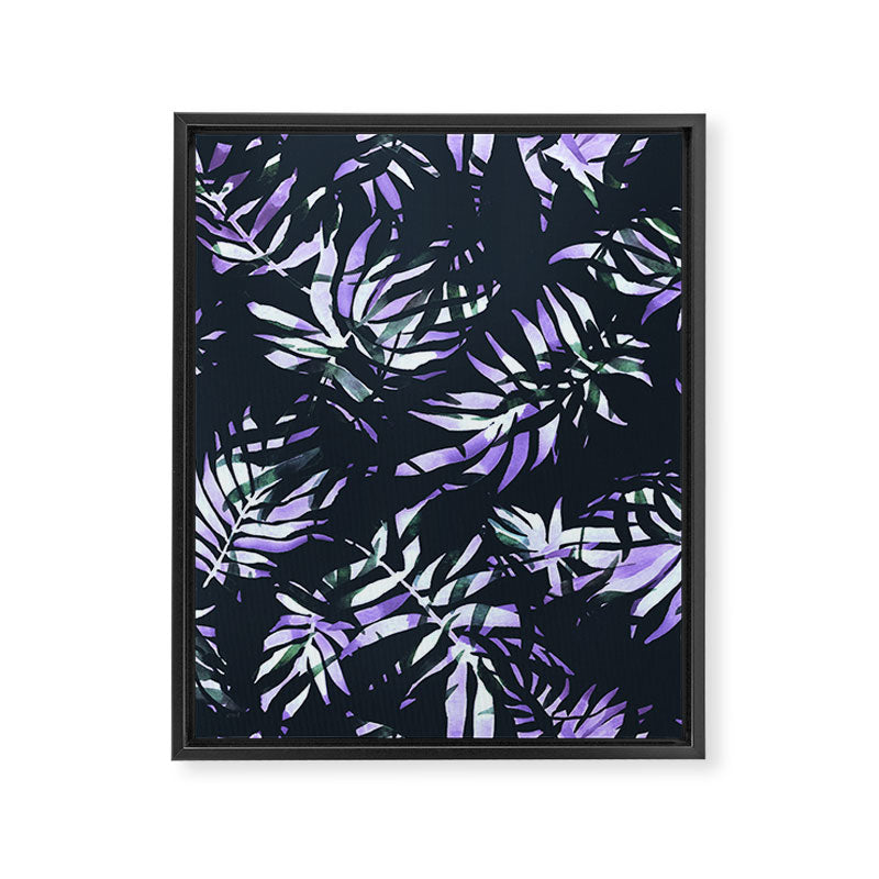 Dark abstract tropical leaves D1 Framed Canvas Print Gallery Image 8