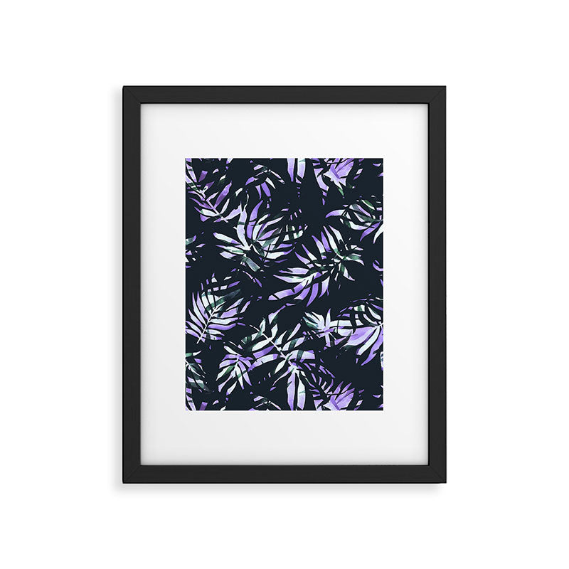 Dark abstract tropical leaves D1 Framed Art Print Gallery Image 6