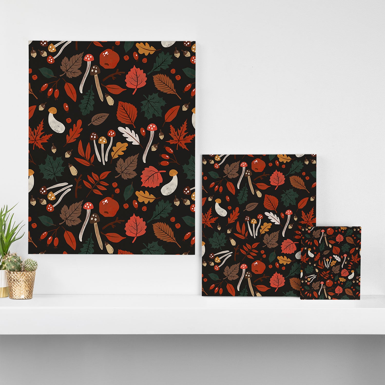 Dark autumnal mushrooms II Canvas Print Gallery Image 3