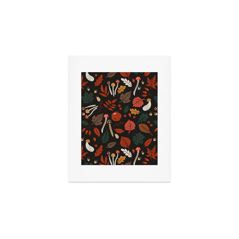 Dark autumnal mushrooms II Art Print Gallery Image 1