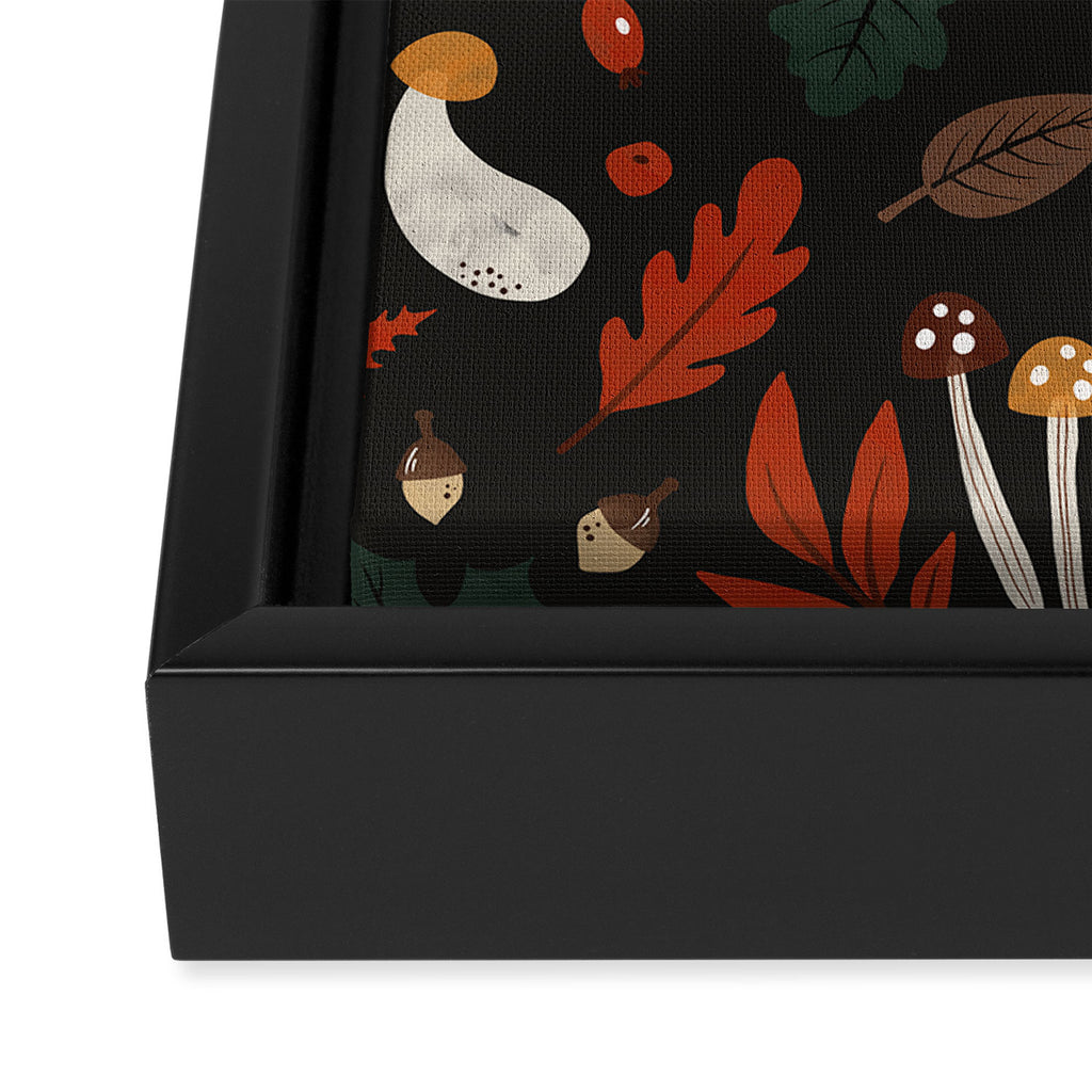 Dark autumnal mushrooms II Framed Canvas Print Gallery Image 3