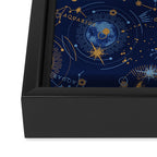 Dark blue zodiac abstract YB Framed Canvas Print Gallery Image 3