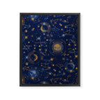Dark blue zodiac abstract YB Framed Canvas Print Gallery Image 8