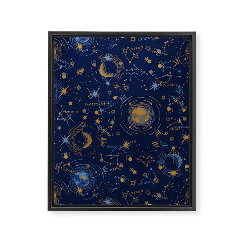 Dark blue zodiac abstract YB Framed Canvas Print Gallery Image 8