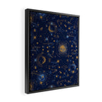 Dark blue zodiac abstract YB Framed Canvas Print Gallery Image 2