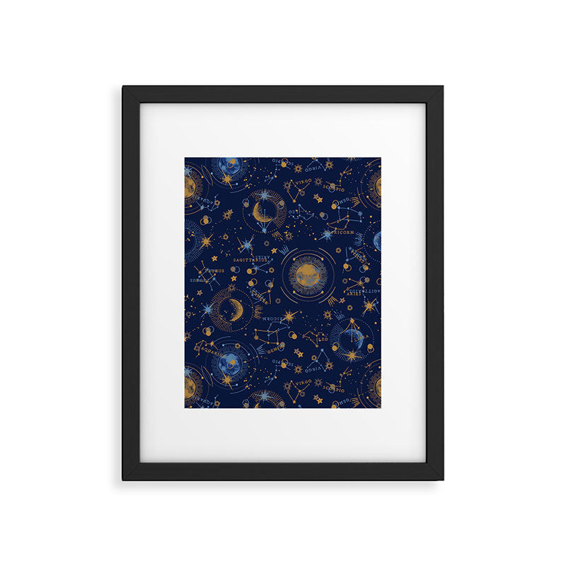 Dark blue zodiac abstract YB Framed Art Print Gallery Image 6