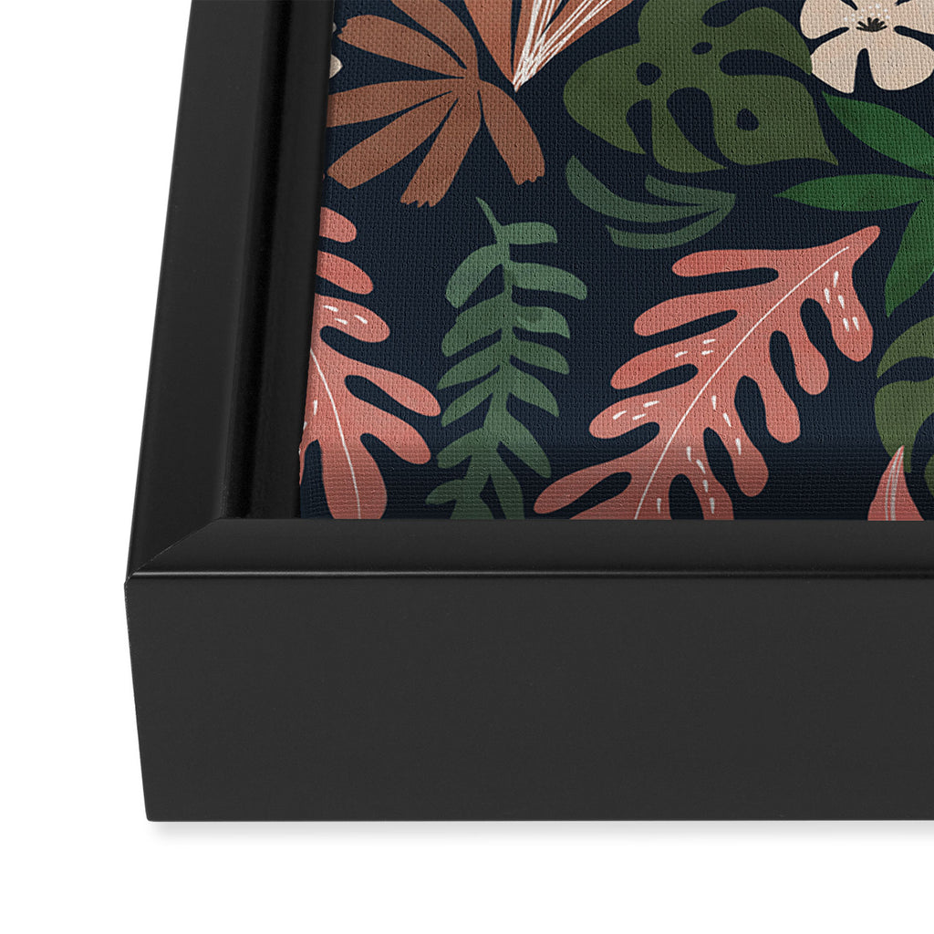 Dark Bohemian Tropical Charm Framed Canvas Print Gallery Image 3