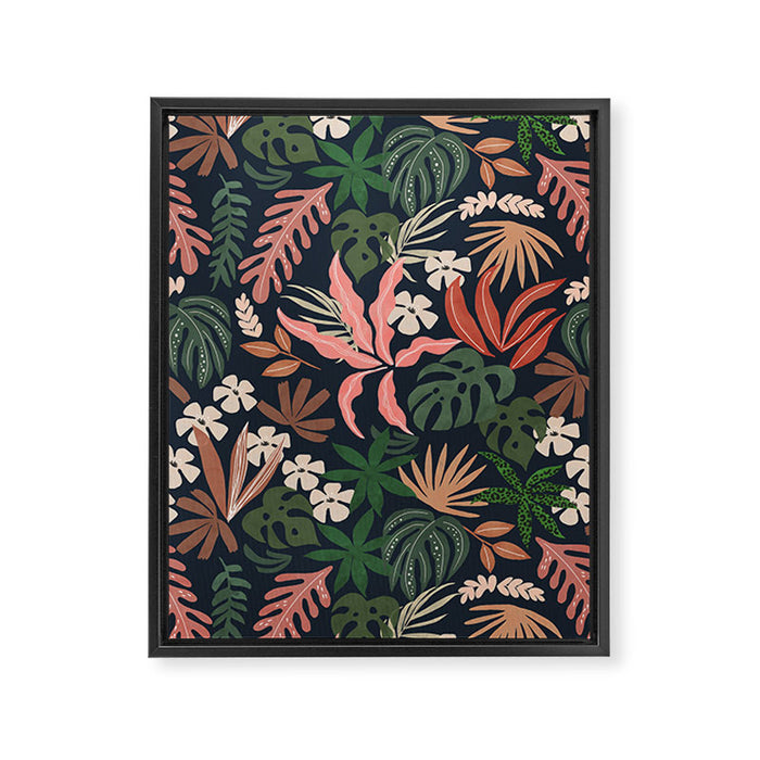 Dark Bohemian Tropical Charm Framed Canvas Print Gallery Image 1