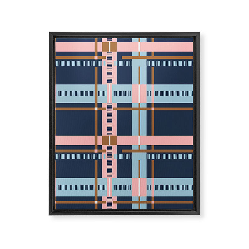 Dark Bold Linear Harmony Framed Canvas Print Gallery Image 8