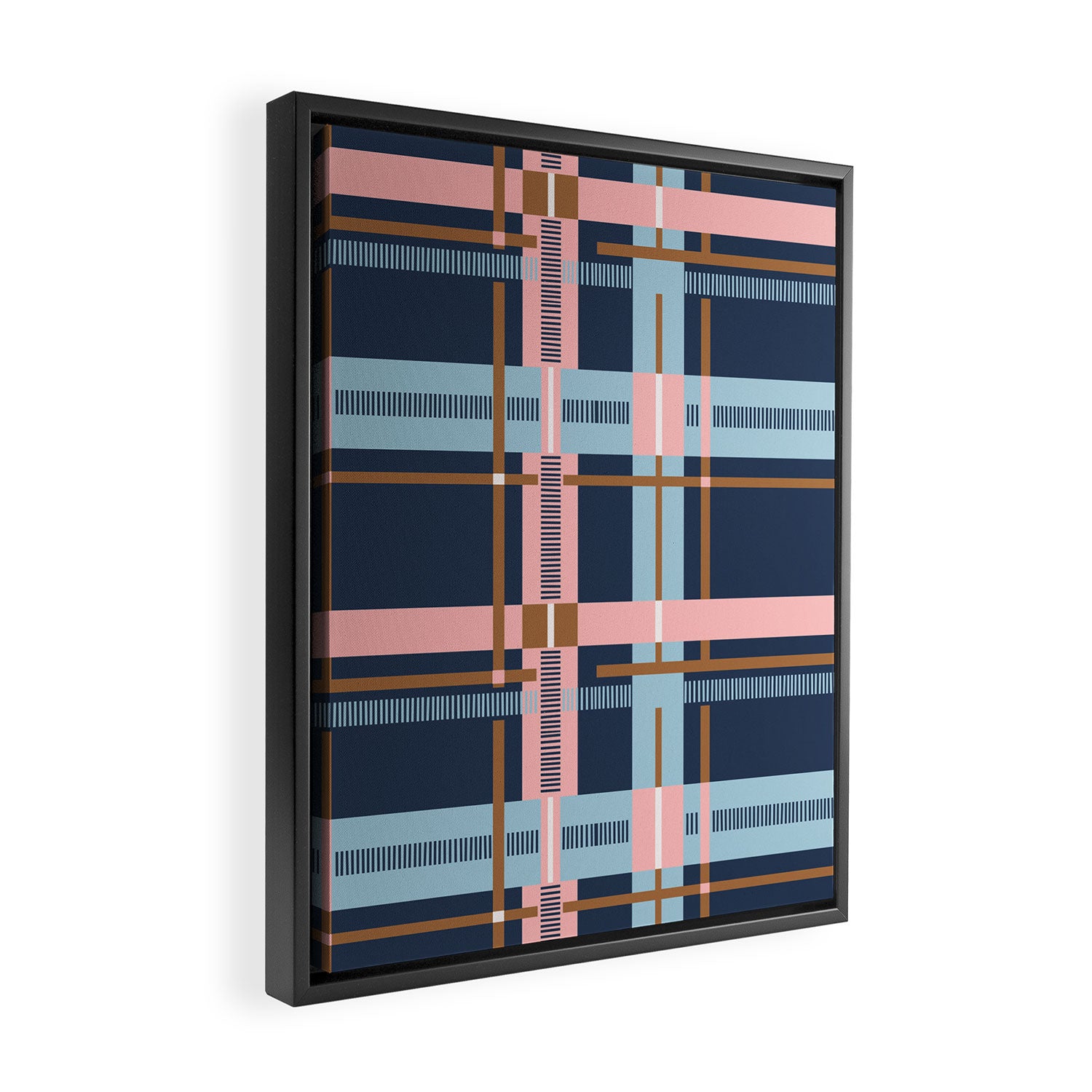 Dark Bold Linear Harmony Framed Canvas Print Gallery Image 2