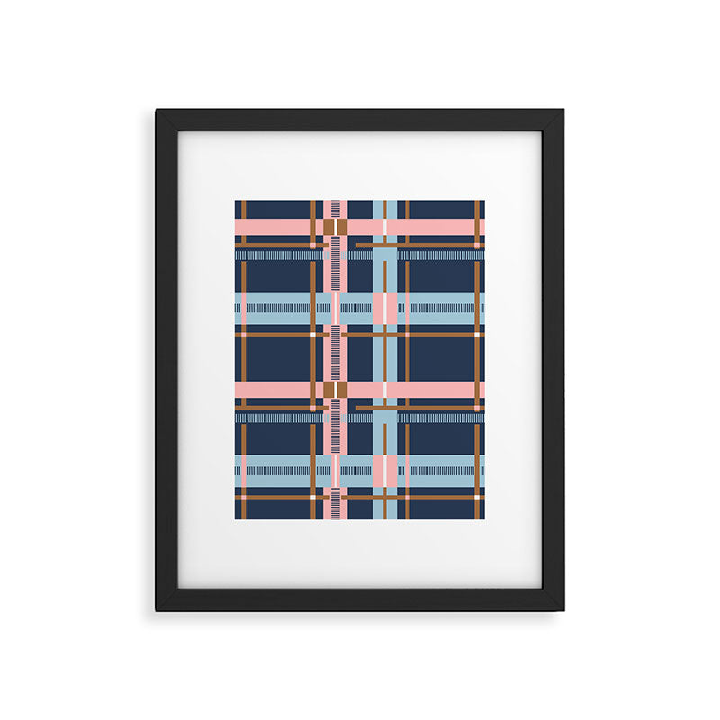 Dark Bold Linear Harmony Framed Art Print Gallery Image 6