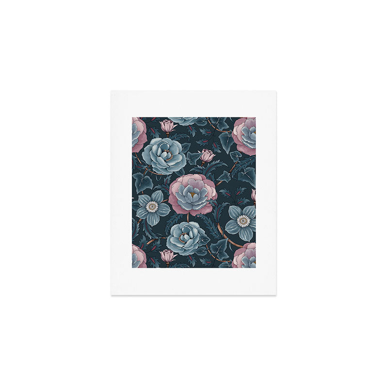Dark Floral Elegance Art Print Gallery Image 1