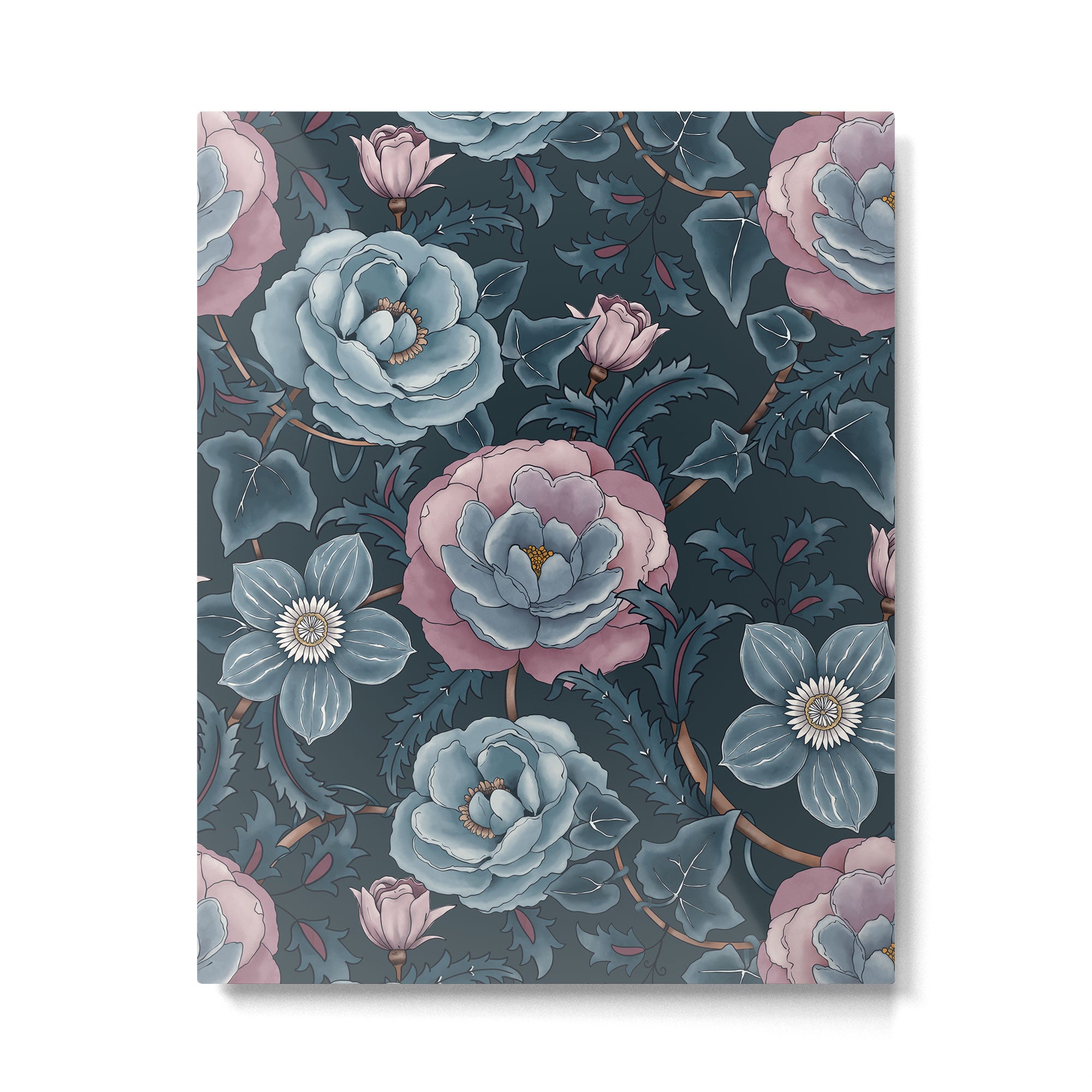 Dark Floral Elegance Metal Print Gallery Image 6