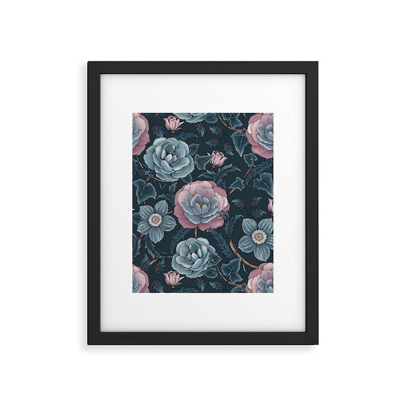 Dark Floral Elegance Framed Art Print Gallery Image 6