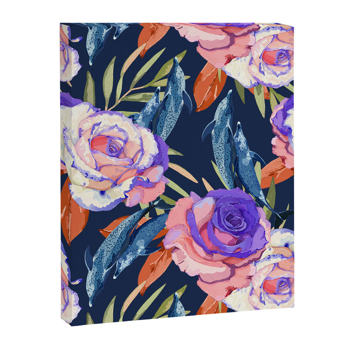 Dark landscape dolphins in the roses Canvas Print Gallery Image 1