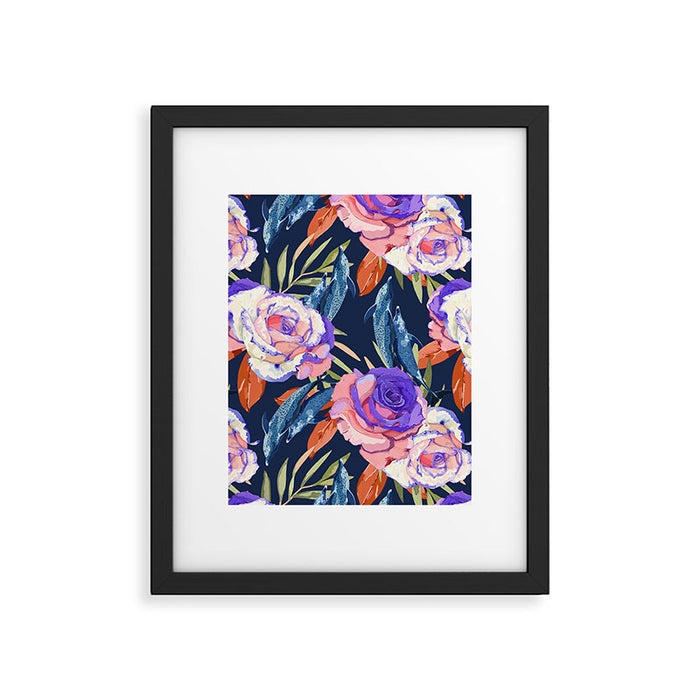 Dark landscape dolphins in the roses Framed Art Print Gallery Image 1