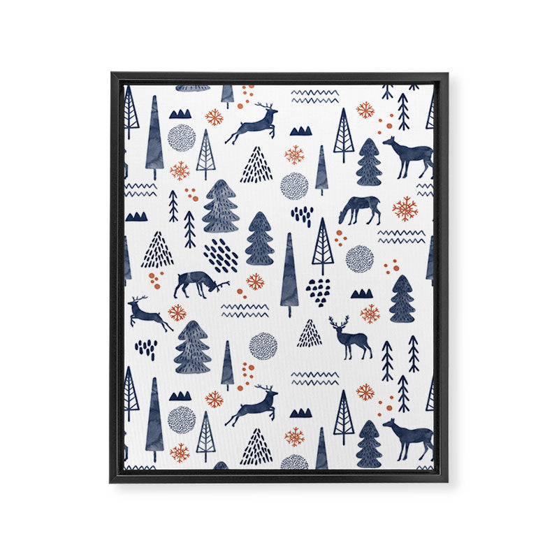 Deer Christmas forest Framed Canvas Print Gallery Image 8