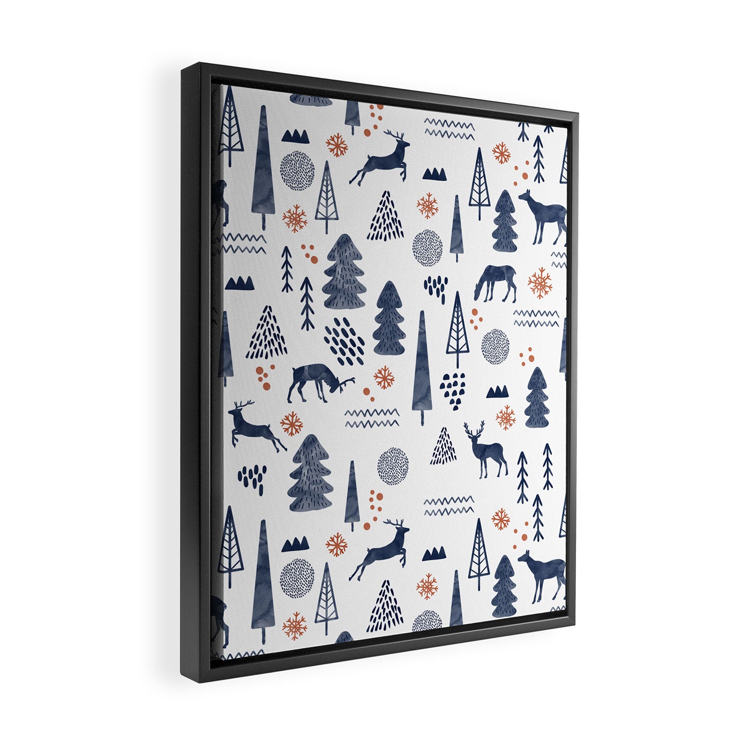 Deer Christmas forest Framed Canvas Print Gallery Image 2