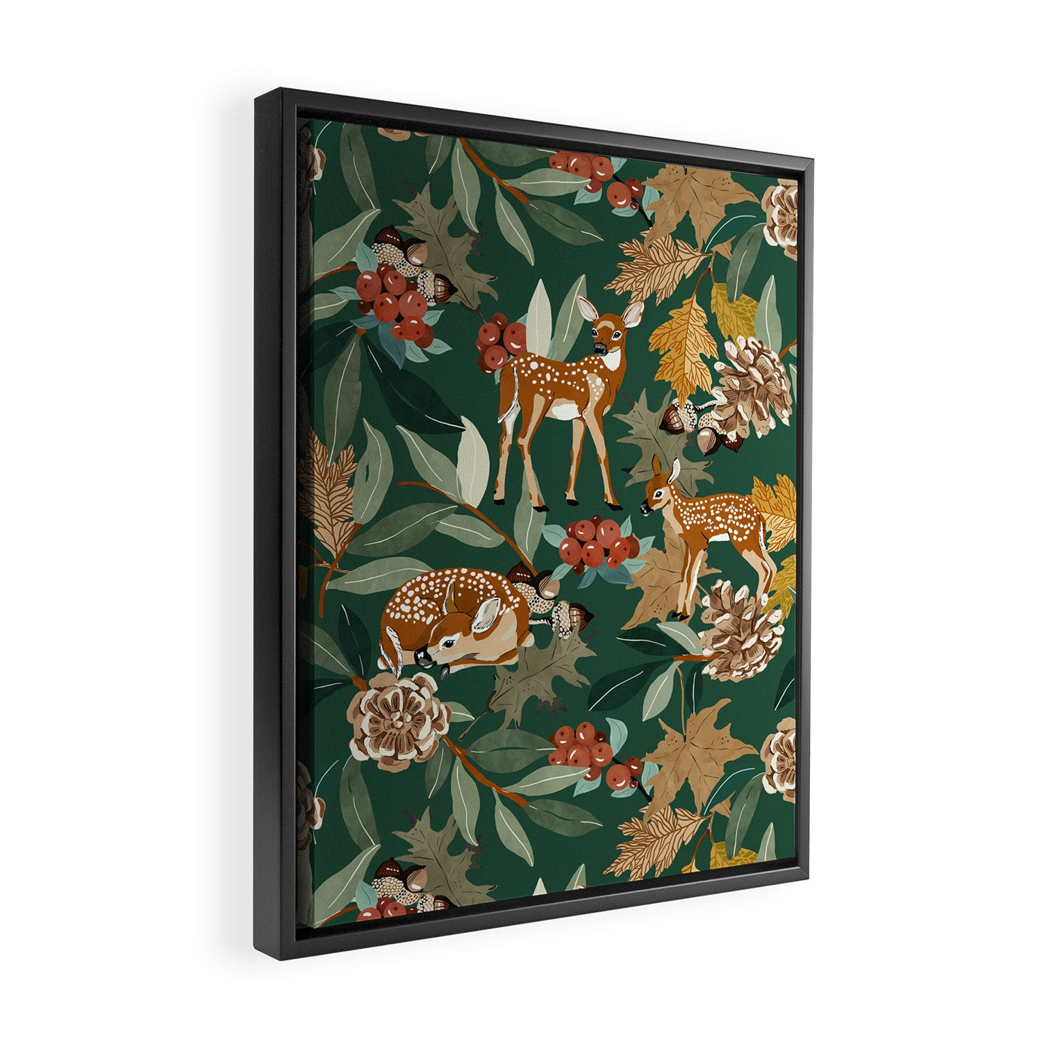 Deer in the autumn nature 22 Framed Canvas Print Gallery Image 2