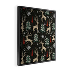 Deer in the snowy night Framed Canvas Print Gallery Image 2