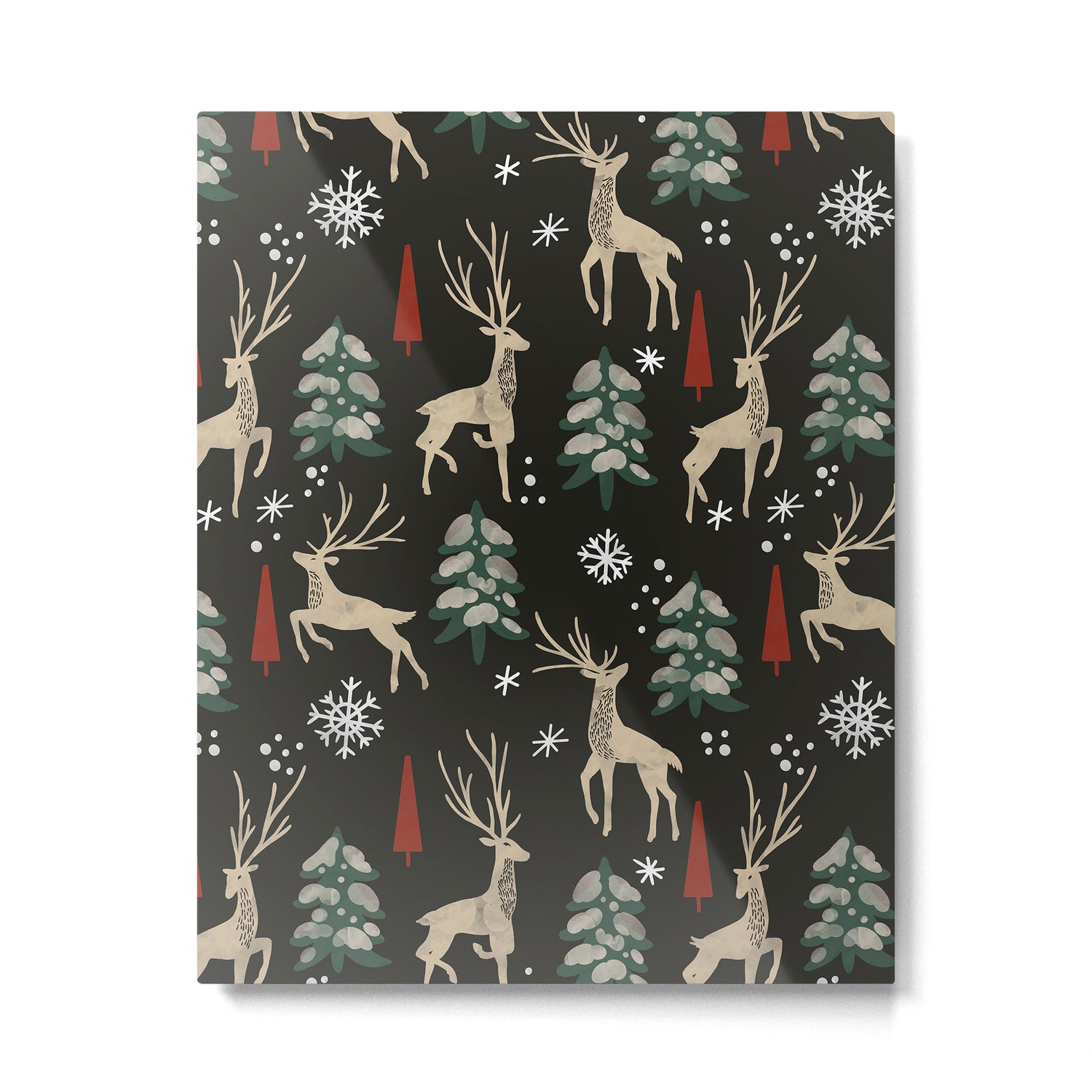 Deer in the snowy night Metal Print Gallery Image 6