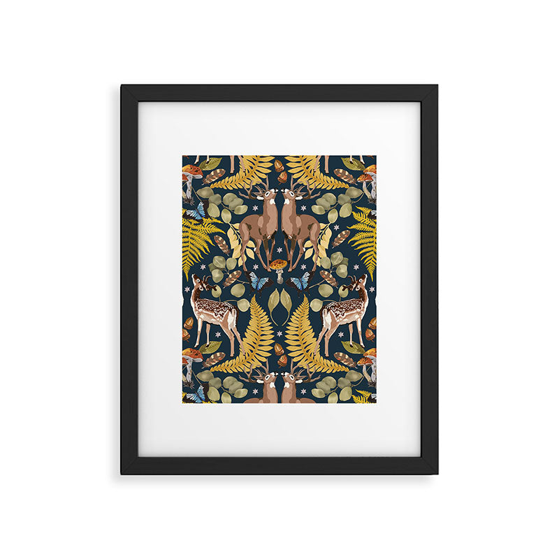 Deer Reflection at Night A Framed Art Print Gallery Image 6