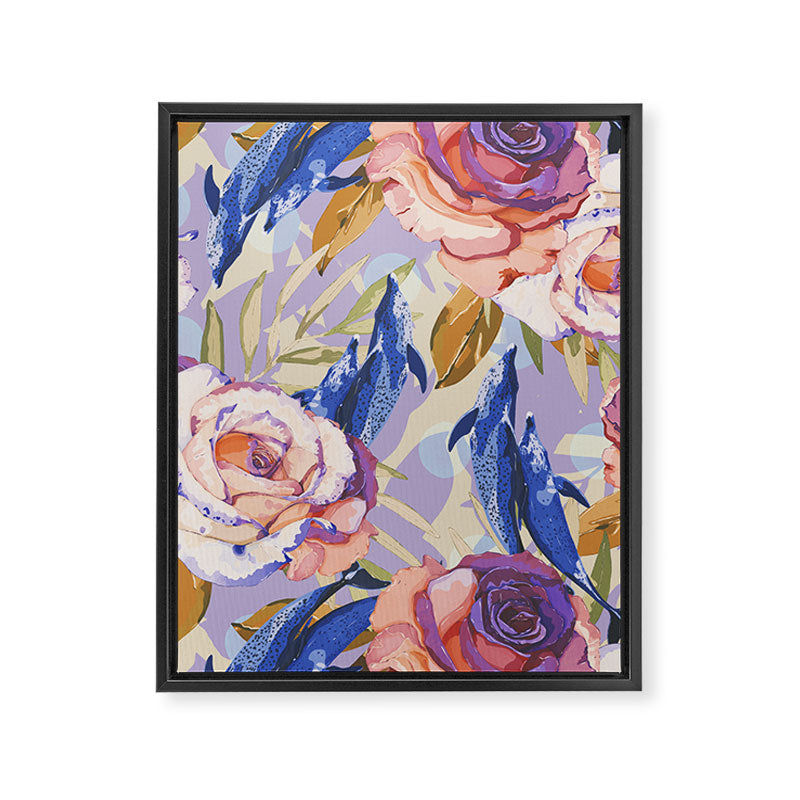 Dolphins in the roses A Framed Canvas Print Gallery Image 8