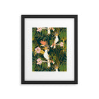 Drawing of exotic birds in the dark jungle Framed Art Print Gallery Image 4