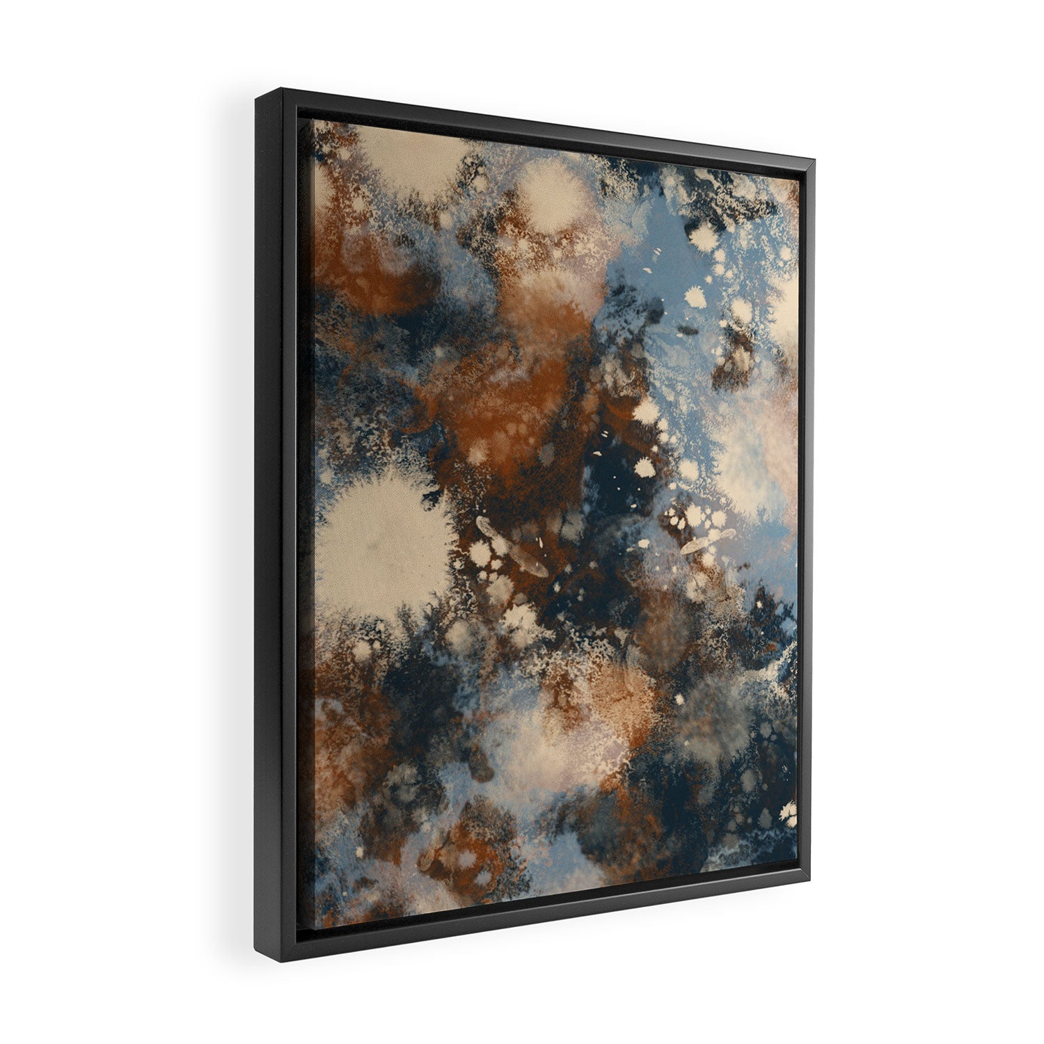 Earth watercolor splashes 2 Framed Canvas Print Gallery Image 2