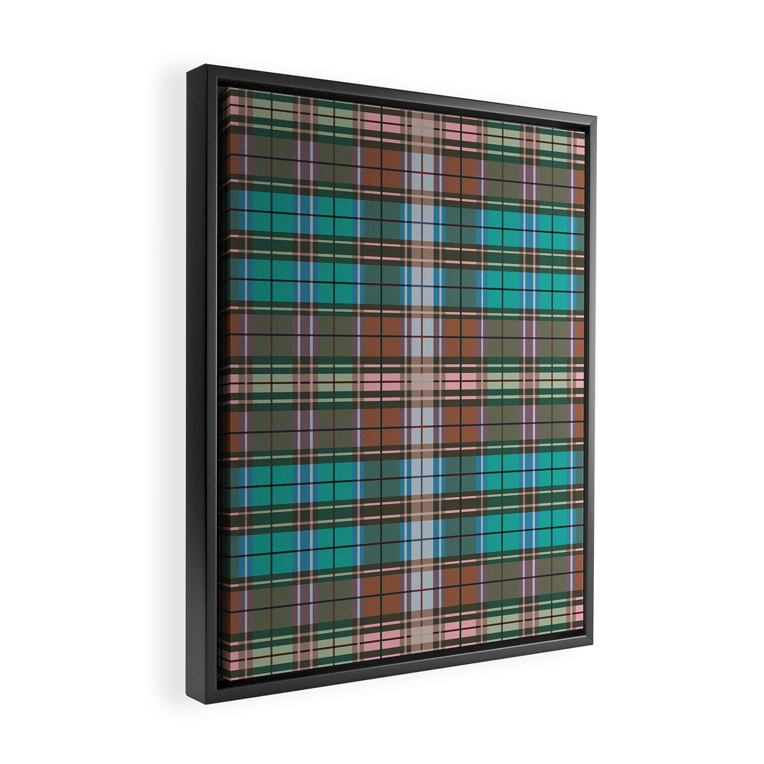 Earthy Tartan Elegance Framed Canvas Print Gallery Image 2