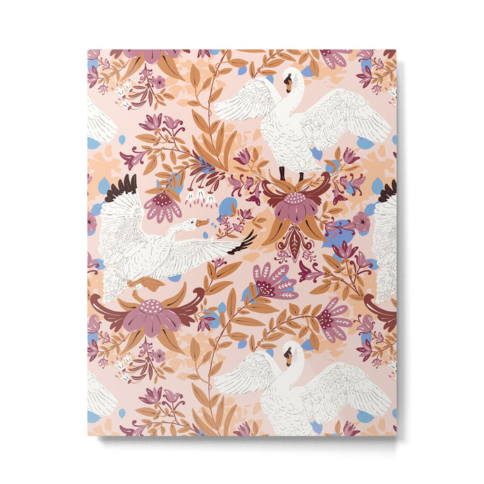 Elegant Swans in Bloom Metal Print Gallery Image 1