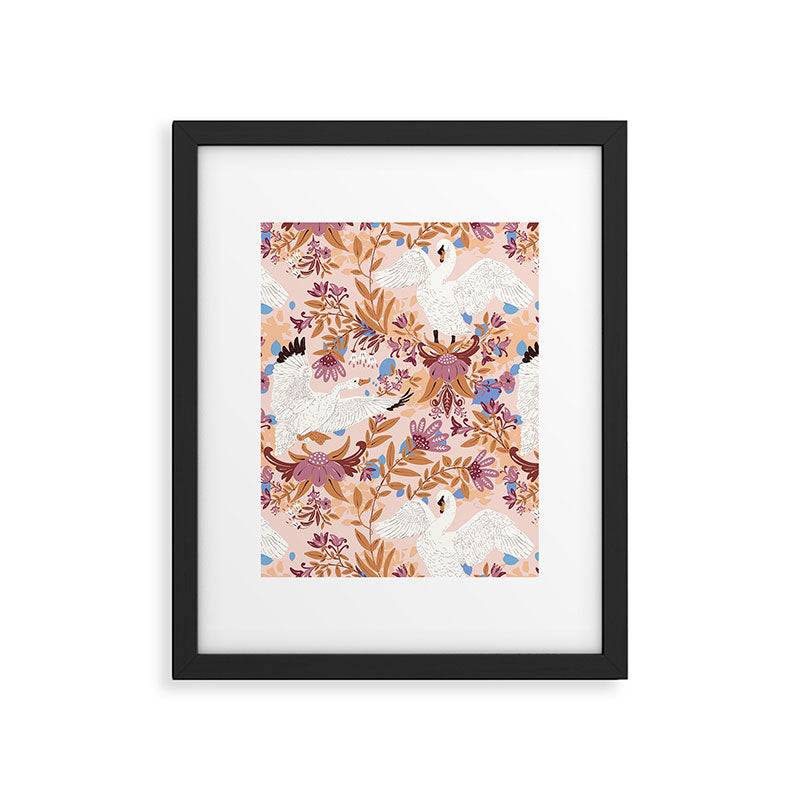 Elegant Swans in Bloom Framed Art Print Gallery Image 6