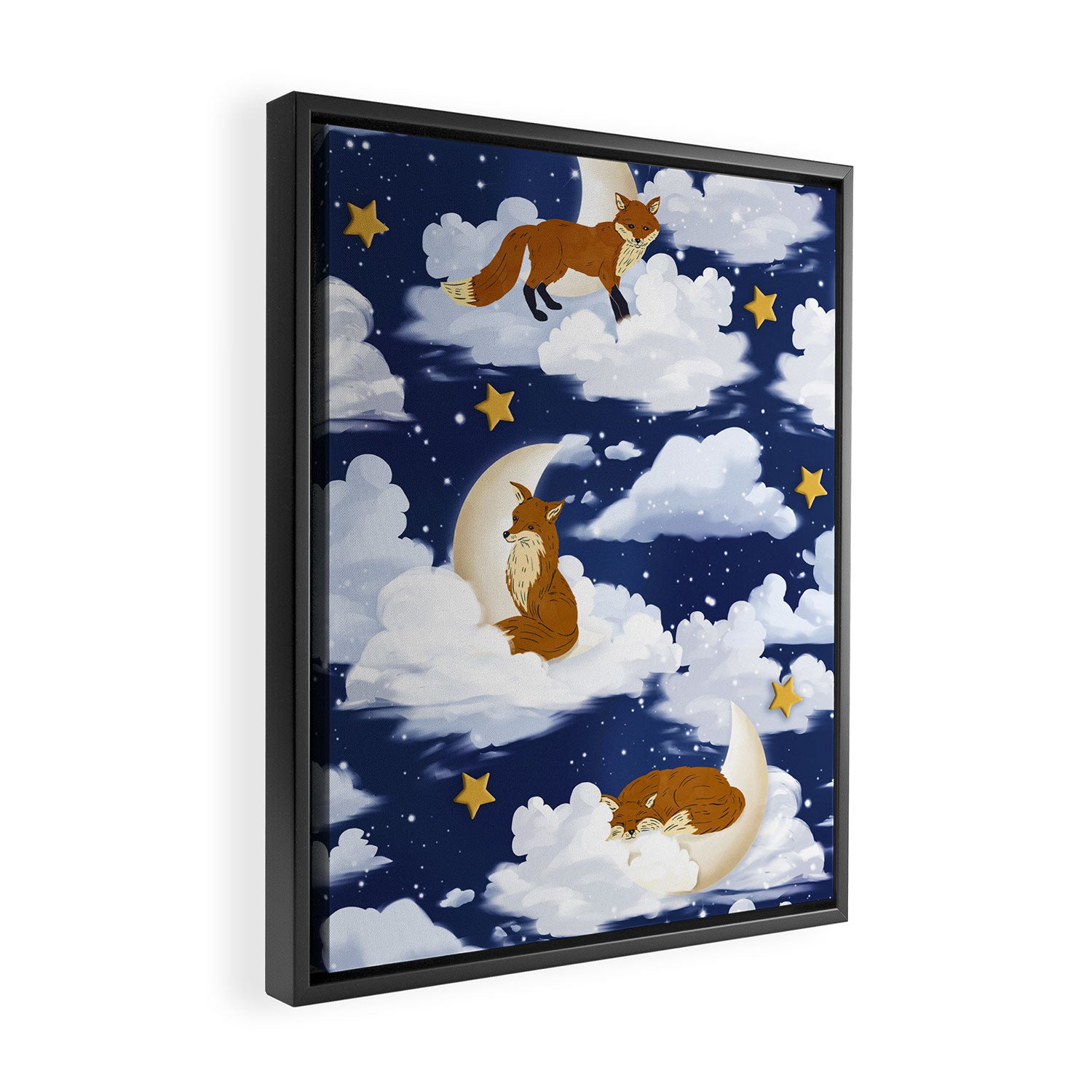 Enchanted Fox Moons Framed Canvas Print Gallery Image 2