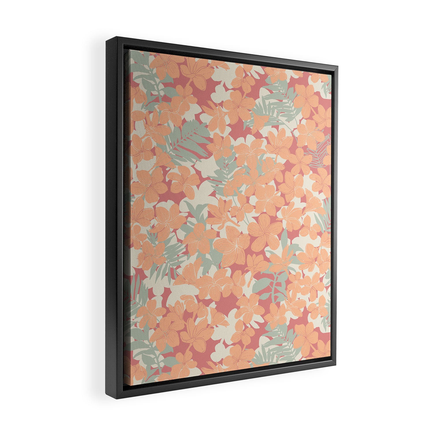Exotic plumeria flowers A Framed Canvas Print Gallery Image 2