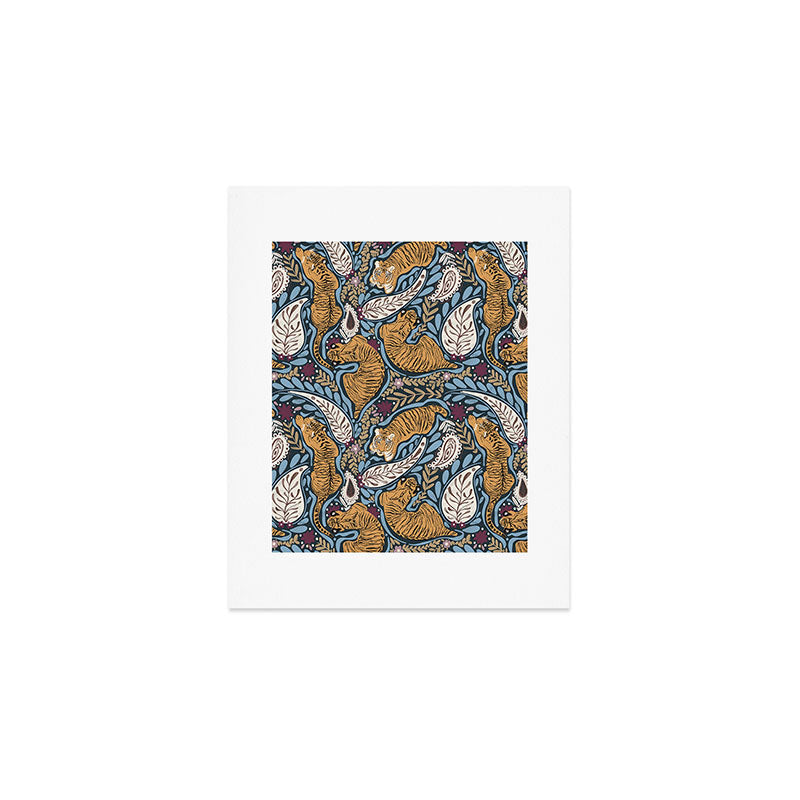 Exotic Tiger Oasis Dark Art Print Gallery Image 1