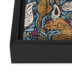 Exotic Tiger Oasis Dark Framed Canvas Print Gallery Image 3