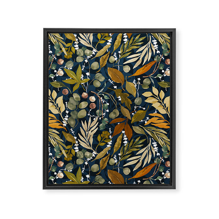 Fall leafy nature dark A Framed Canvas Print Gallery Image 1
